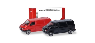 Herpa 012386-005 - H0 - VWT4 Kasten - verkehrsrot/schwarz (2 Stück)